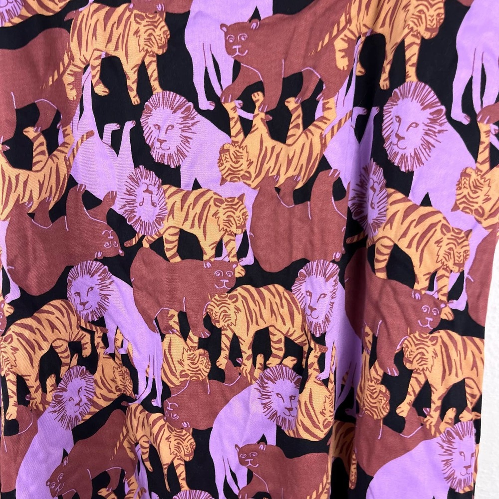 Modcloth Pink Brown Tiger Print Midi Skirt - Picture 4 of 11